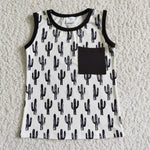 Sleeveless Cactus Pocket Boy Tank Shirt