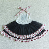GSD0136  Halloween Girl Black Blood Picture Print Sleeveless Slip Dresses-promotion 2025.9.13