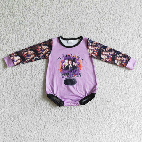 Baby Purple Screen Women Print Long Sleeve Romper Infant Romper