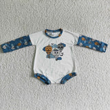 Boy&Girl Toddler Clothes Blue Hot Air Balloon Pumpkin Skull Print Romper