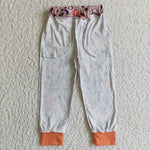 Stretchy long pants pockets spider children halloween pants baby ghost pants