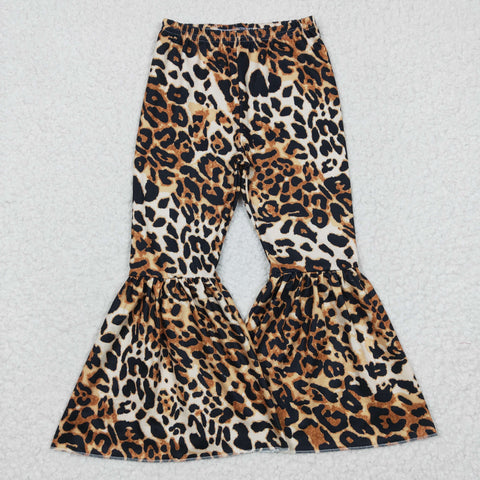 Newest kids girl leopard bell bottom pants