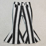 White&black stripes kids girls jeans