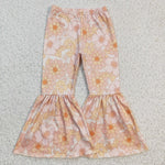 Flower kids girls bell bottom pants