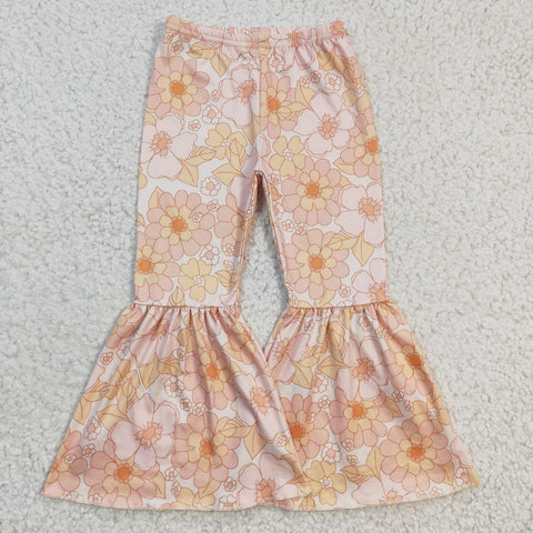 Flower kids girls bell bottom pants