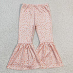 Freckle print kids girls bell bottom pants