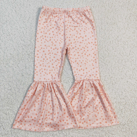 Freckle print kids girls bell bottom pants