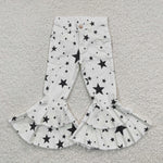 Black stars kids double bell bottom white jeans