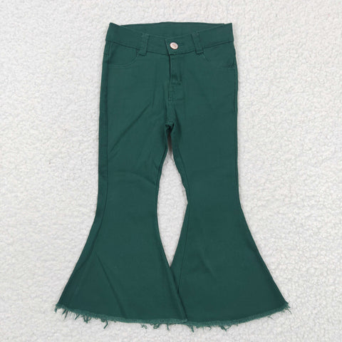 Kids girls green flare jeans