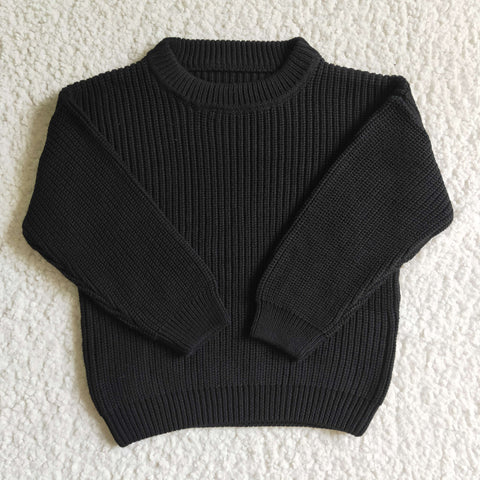 Girl Black Winter Long Sleeve Sweater Girl's Clothes