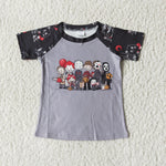 Boy Grey Horror Short Sleeve T-shirt