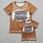 Mommy & me sunflower leopard summer t shirts