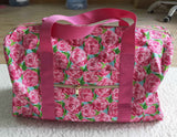 Pink Floral Print Travel Bags