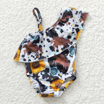 Cowboy sunflower kids toddler swimsuits