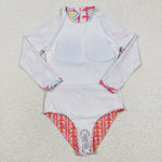 Rainbow kids long sleeve swimwear (with chest pad for 10-12T & 14-16T)