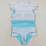 Kids 2pcs girls swim suit (with chest pad for 10-12T & 14-16T)