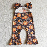 Hello pumpkin baby rompers infants floral clothing newborn fall rompers