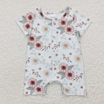 Flower print toddler kids onesie romper