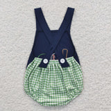 Baseball embroidery navy newborn romper