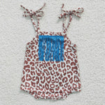 Baby leopard fringe summer romper