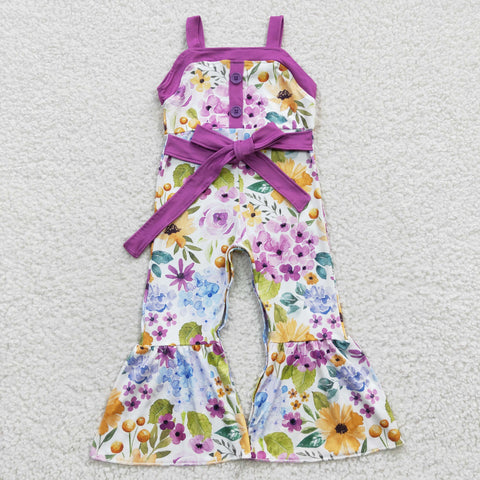 Baby girls purple floral onesie jumpsuit