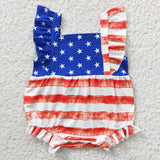 Toddler kids July 4th stars stripes romper