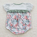 Green floral kids toddler romper