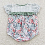 Green floral kids toddler romper