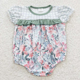 Green floral kids toddler romper