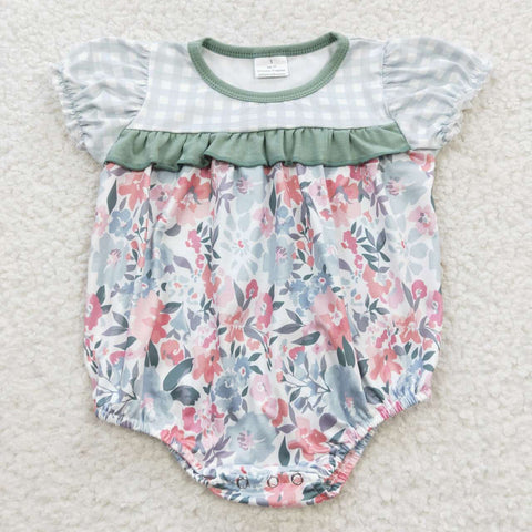 Green floral kids toddler romper