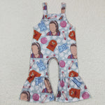 Back to school kids floral one piece jumpsuit