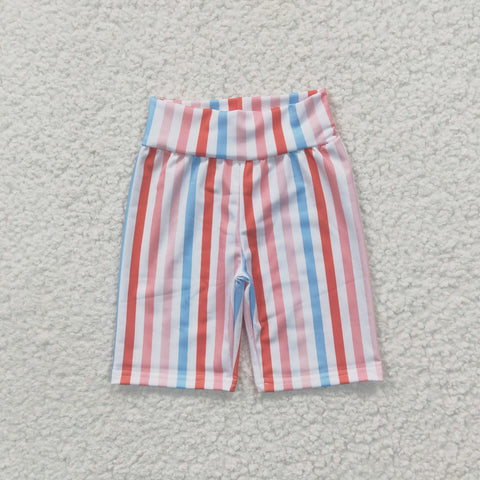 Kids girl colorful striped cycling pants