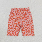 Leopard pink kids girls cycling short pants