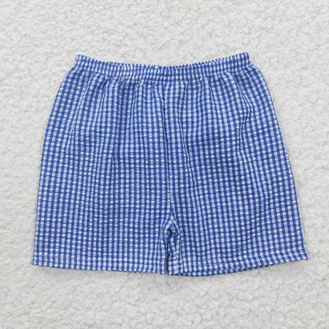 Baby boys blue seersucker short pants