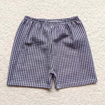 Navy plaid boys seersucker short pants