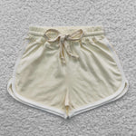 Baby girls cotton soft beige shorts