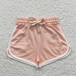 Little girls summer cotton pink shorts