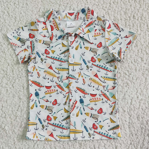 Fishing Print Baby Boy Polo T-shirt