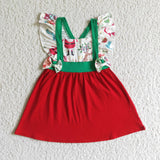 Christmas Girl Flutter Sleeve Little Gift Red Dress