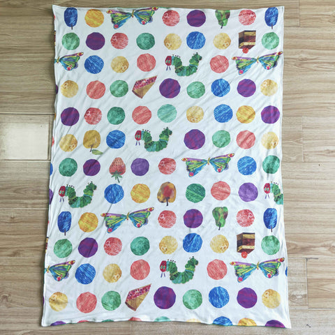 Green Fruits Print Minky Baby Blankets