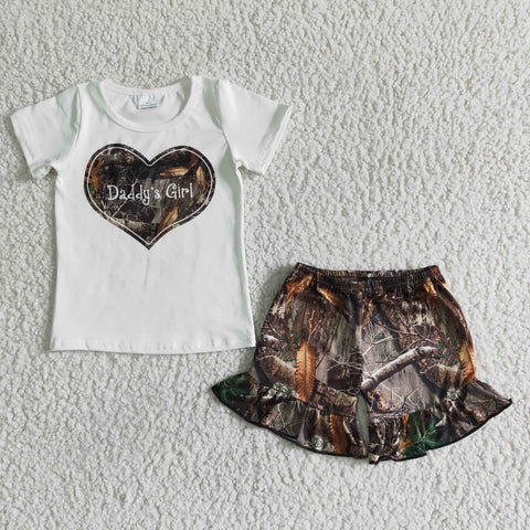 Daddy's Girl White Short Sleeve Shirt Summer Outfit