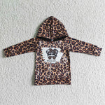 Girl&Boy Leopard Long Sleeve Hoodie Cardigan